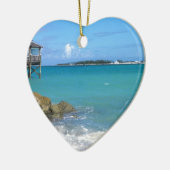 バハマの白いビーチ セラミックオーナメント (左)