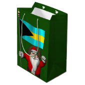 バハマの看板のあるサンタクロース ミディアムペーパーバッグ (裏面アングル)