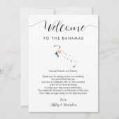 バハマの結婚地図の案内用旅程カード (正面)