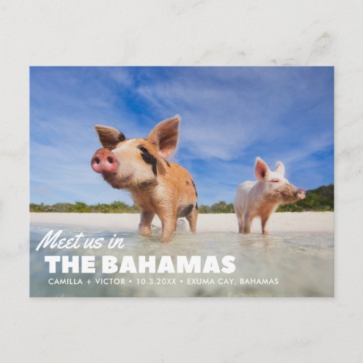 バハマの結婚式の日付ポストカードの保存 ポストカード (正面)