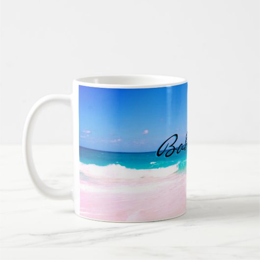 バハマの美しいビーチ コーヒーマグカップ (左)