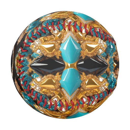 バハマの色を使った愛国野球 野球ボール (正面左)