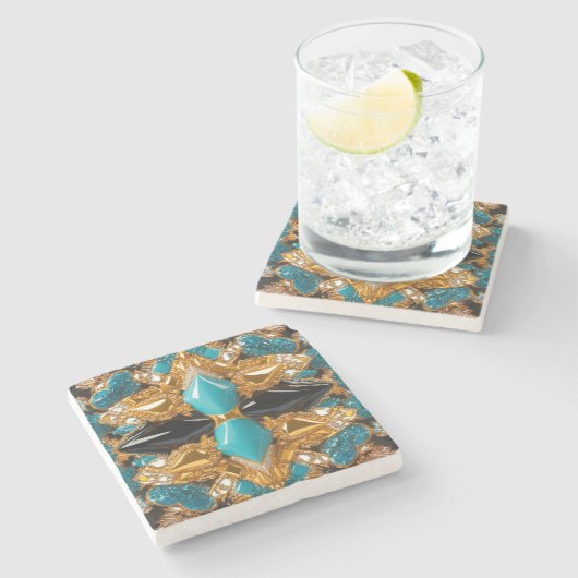 バハマの色を使った特殊な石コースター ストーンコースター (横)