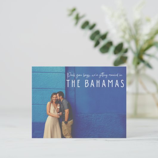 バハマの行き先結婚式の写真が日付を保存 案内ポストカード (スタンド正面)