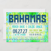 バハマの行先の招待の基本的な紙 招待状 (正面)