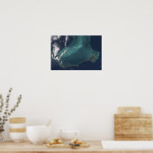 バハマの長い狭いエルースラ島 ポスター (キッチン)