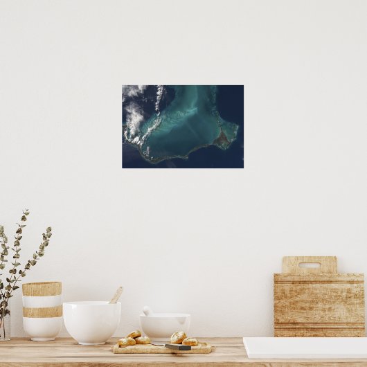 バハマの長い狭いエルースラ島 ポスター (キッチン)