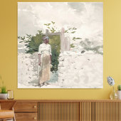 バハマの門のそばに立つ女性 キャンバスプリント (インサイチュ (リビング))