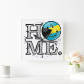 バハマは家の微笑の旗の家のウォーマーです スクエア壁時計 (ホーム)