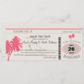 バハマへの搭乗券の保存 セーブザデート (正面/裏面)