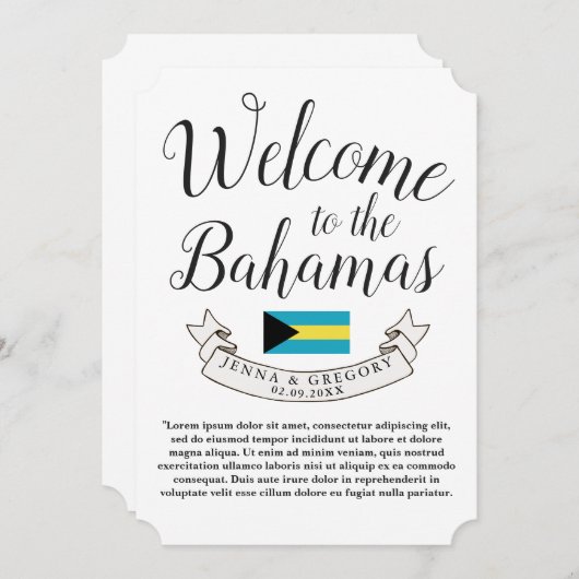 バハマへようこそ |宛先ウェディングカスタム (正面/裏面)