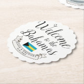 バハマへようこそ |宛先ウェディングカスタム ペーパーコースター (アングル)