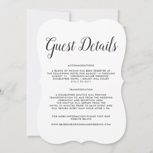 バハマへようこそ | 結婚式場のカスタム 招待状 (裏面)