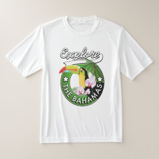 バハマを探索するロゴ Tシャツ (レイダウン)