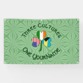 バハマアイリッシュアメリカンフラッグスシャムロックのパーソナライズ 横断幕 (横)