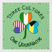 バハマアイリッシュアメリカ国旗のシャムロパーソナライズされたック ウィンドウサイン (シート)