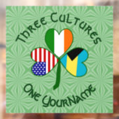 バハマアイリッシュアメリカ国旗のシャムロパーソナライズされたック ウィンドウサイン (シート2)