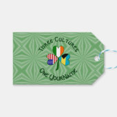 バハマアイリッシュアメリカ国旗のシャムロパーソナライズされたック ギフトタグ (正面(横))
