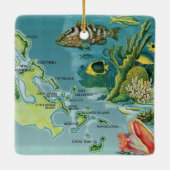 バハマアウトアイランズマップカラフルセラミックオーナメント セラミックオーナメント (裏面)