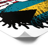 バハマアメリカ合衆国ツリールーツ国旗 ポスター (角)