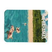 バハマイラストレーショントラベルアートヴィンテージ マグネット (横)