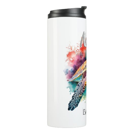 バハマウミガメ国旗のビーチ素晴らしサメ タンブラー (回転左)