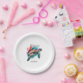 バハマウミガメ国旗のビーチ素晴らしサメ ペーパープレート (パーティー)