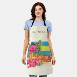 バハマカリブのレトロ島フラミンゴヴィンテージ エプロン