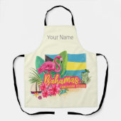バハマカリブのレトロ島フラミンゴヴィンテージ エプロン (正面)