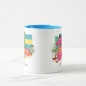バハマカリブのレトロ島フラミンゴヴィンテージ マグカップ (中央)