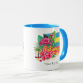 バハマカリブのレトロ島フラミンゴヴィンテージ マグカップ (正面右)