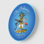 バハマコート・オブ・アームズ ラージ壁時計 (傾斜)