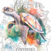 バハマシートタートルバハマ国旗ビーチ素晴らしシャール シール (正面)