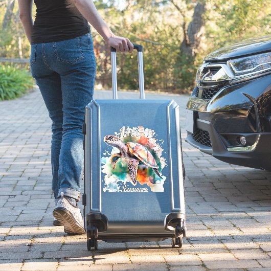 バハマシートタートルバハマ国旗ビーチ素晴らしシャール シール (スーツケースインサイチュ)