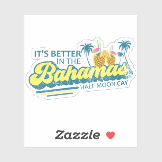 バハマステッカーハーフムーンケイバケーションクルーズ シール (シート)
