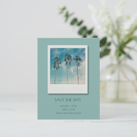 バハマトロピカルビーチ結婚式ザデイト 案内ポストカード (スタンド正面)