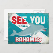 バハマドルフィン – レトロヴィンテージトラベル ポストカード (正面/裏面)