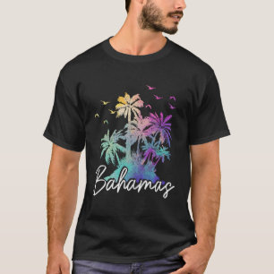 バハマナッソービーチパームツリーズバカンス Tシャツ