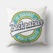 バハマバックパッカーワールドトラベラーレトロロゴ。 クッション (裏面)