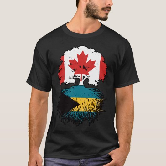 バハマバハマカナダツリールーツ国旗 Tシャツ (正面)