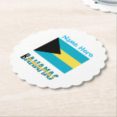 バハマバハマ国旗の個人設定パーティー ペーパーコースター (アングル)