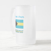 バハマバハマ国旗の青 フロストグラスビールジョッキ (正面左)