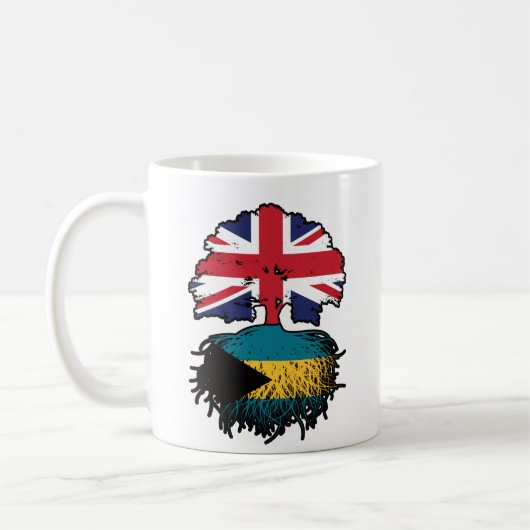 バハマバハマ英国ツリールーツ国旗 コーヒーマグカップ (左)