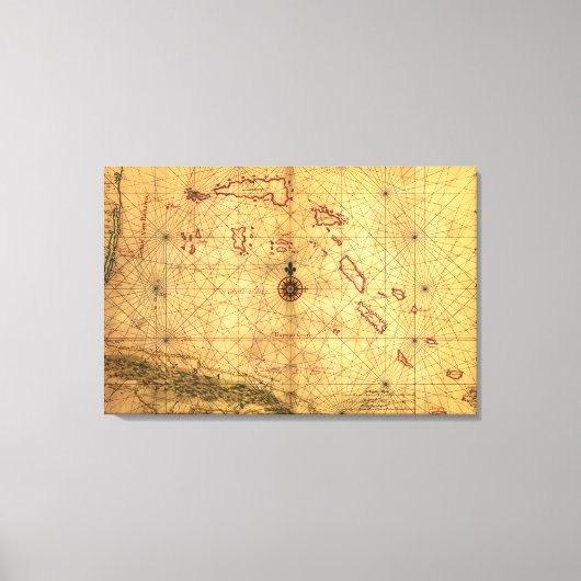 バハマパノラママップバハマ キャンバスプリント (正面)