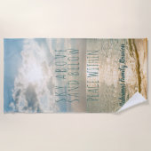 バハマビーチ引用文スカイアベイズピースイン ビーチタオル (正面)