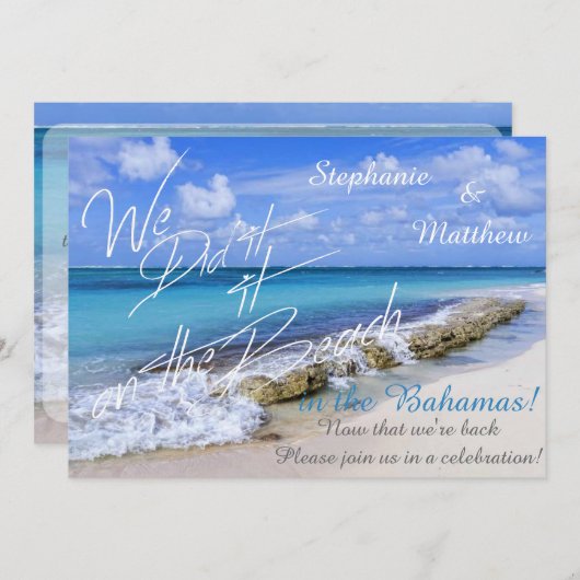 バハマビーチ結婚式ビーチで行った 招待状 (正面/裏面)