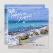 バハマビーチ結婚式日付の保存 セーブザデート (正面/裏面)