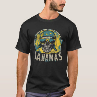 バハマフラッグスカルスケルトンヴィンテージカントリークルーズ Tシャツ