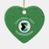 バハマブラックエンジェルクリスマスパーソナライズされた国旗 セラミックオーナメント (裏面)