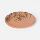 バハマブリーズブロンズパームコーラルピーチ結婚ーズ ペーパープレート (アングル)